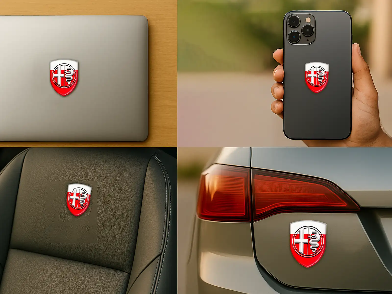 Alfa Romeo Silikonabzeichen Auto Hochwertig Professionell Robust